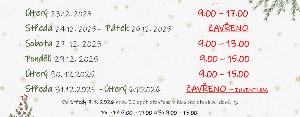 Vánoční otevírací doba